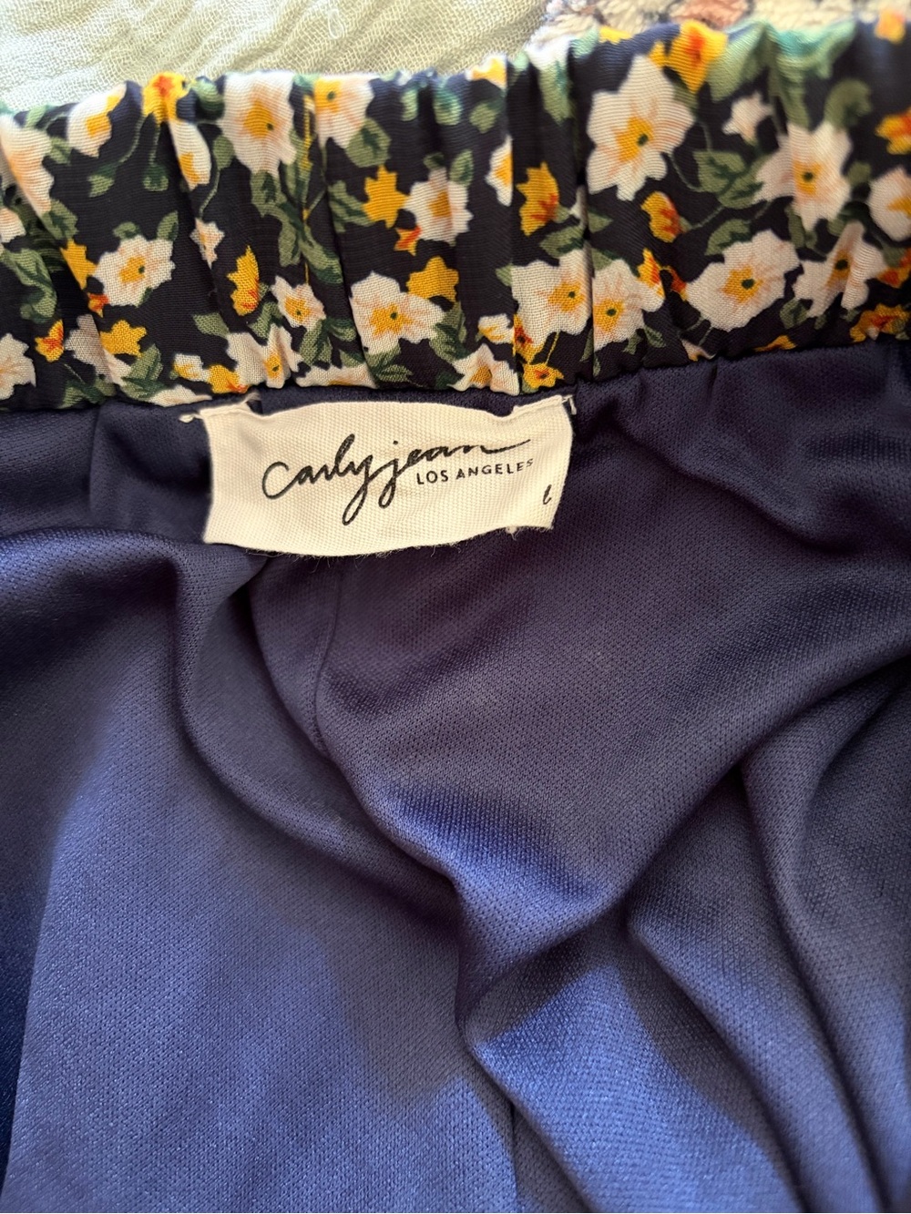Carly Jean Los Angeles Navy Floral Tiered Maxi Skirt - Picture 3 of 4